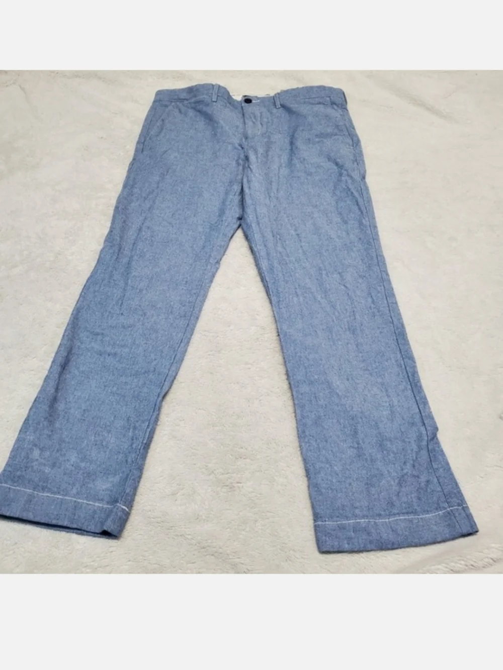 J. Crew Blue‎ Cotton Mid Rise Pants Men 34x30 Classic Casual Minimalist Capsule